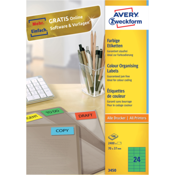 Permanent Etikett Grønn 70x37m