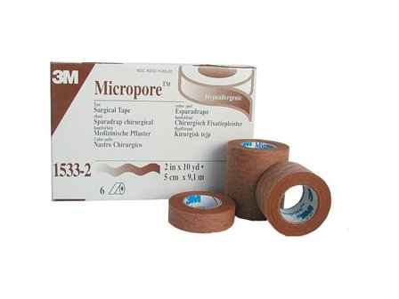 3M Micropore 5,0cmx9,1m Beige 6/fp - Lyreco - Sjukvård och omsorg - Förband och fixering - Fixeringstejp