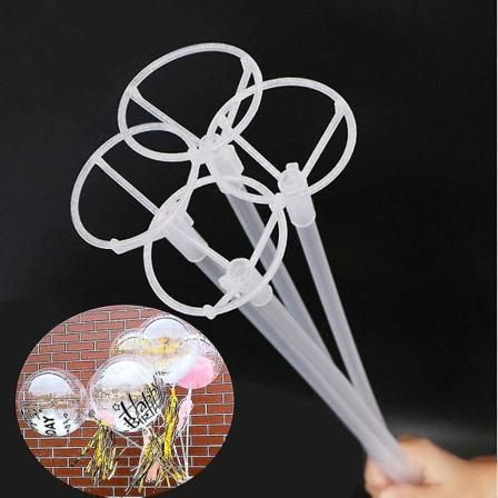 Stor ballongpinne med kopper, 10 stk Lange klare ballongholdere for LED Bobo-ballonger 40 cm lang ballongpinne