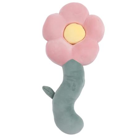 25,59 tuuman sarjakuvan kukkaheitintyyny irrotettava koristeellinen pehmeä kukkalelu makuuhuoneen olohuoneeseen vaaleanpunainen