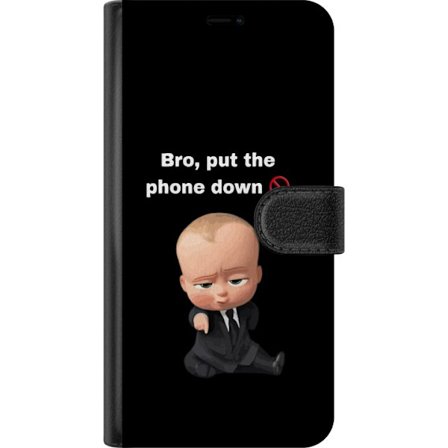 Yhteensopiva Lompakkokotelo Motorola Moto G15 Power Boss Baby hauska kuvaus tekstillä veli laita puhelin alas koominen motiivi näytön ajasta ja arkise
