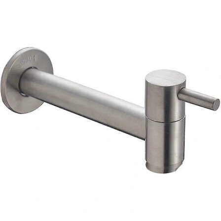 Väggmonterad kallvattenkran i rostfritt stål för toalett, handfat, mopp, trädgård, borstad nickel