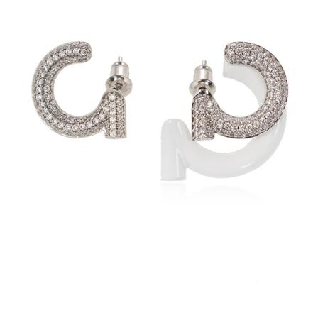 Salvatore Ferragamo Logo earrings , Grijs , Dames , Maat: ONE Size