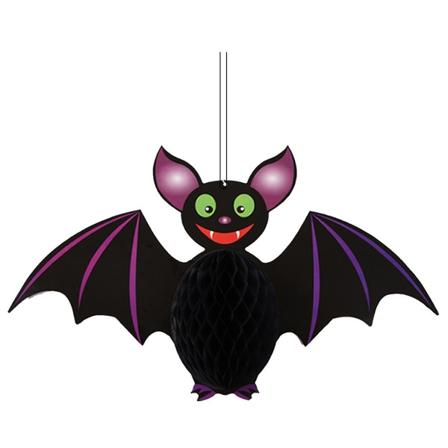 Halloween-Hängande Dekorationer Bat Cat Pumpkin Witch Honeycomb Pappersboll Lykta Festival Party Hem Rum Vägg DekorationBat