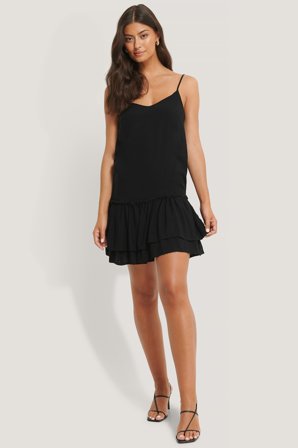 Trendyol - Carmen-Minikjole - Kjole med rynkete effekt - Svart - EU 40