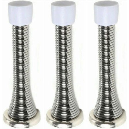 3-pack Väggmonterad Krom Fjäder Dörrstopp Fjädrande Stopplist Buffert