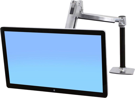 Ergotron LX HD Sit-Stand Desk Mount LCD Arm Polished
