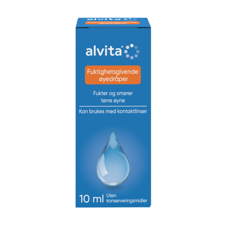 Alvita Fuktighetsgivende Øyedråper, 10 ml
