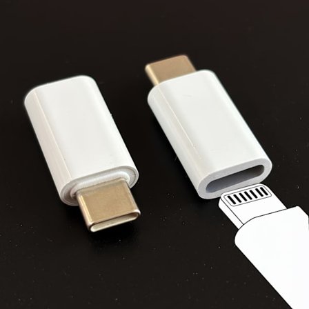 2 stk. sæt, egnet til iPhone Lightning til USB C-adapter, C-Type opladerinterface, egnet til iPhone16/15 oplader