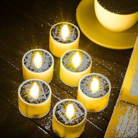 6 stk. Solcelled Teelys Udendørs Lys Flammeløse Flimrende IP65 Vandafvisende Genopladelige LED Lys Med Skumring Til Daggry Sensor Til Lanterne Have 