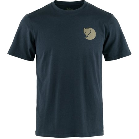 Fjällräven Men's Walk With Nature T-Shirt Top in Dark Navy | Size: XL, Organic Cotton