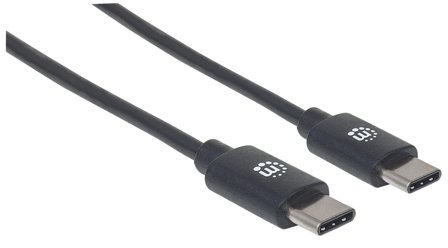 Manhattan MH Cable, Hi-Speed USB 2.0, C-Male/C-Male, 2m, Black, Polyba