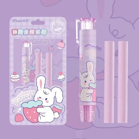 2 Sæt Trykende Blyant Viskelæder Mekanisk Viskelæder LILLA SÆT