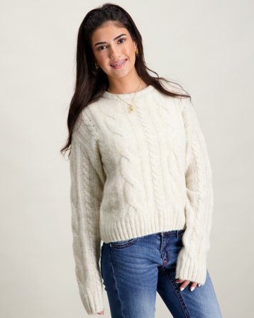 LMTD NLFNAIBLE LS SHORT KNIT Beige Genser Gutt - Kids Brand Store