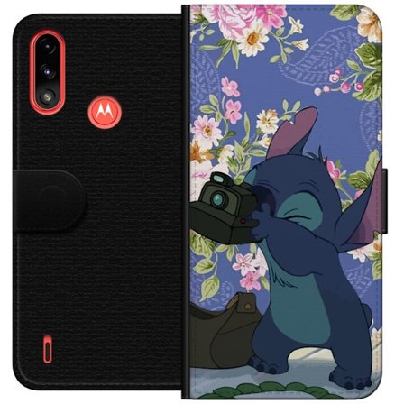 Kompatibelt Lommeboketui til Motorola Moto E7 Power Stitch med kamera