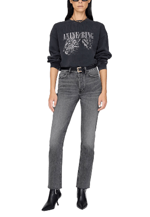 Anine Bing Spencer Sweatshirt Leopard Tröjor Dam Svart S