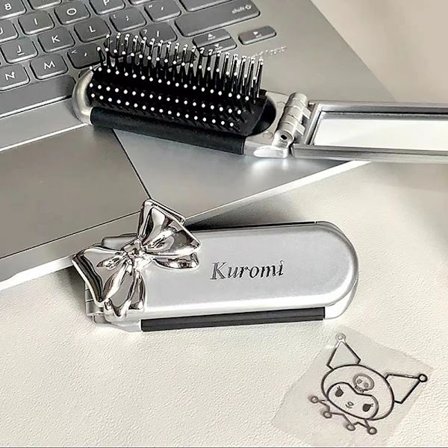 Folding Hair Kam Hårstyling Med Speil Anime Portable Trave