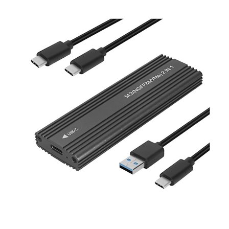 10 Gbps NVMe/SATA Dubbelprotokoll SSD-hölje SSD-fodral USB 3.1 Typ C till M.2 NGFF PCIe SSD Extern