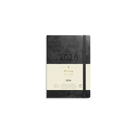 Pieni viikkokalenteri. Forma Deluxe 2026 musta