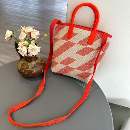 Skulder Crossbody taske strikket håndtaske til kvinder ORANGE