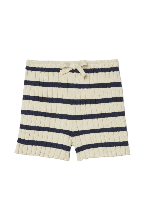 RIKIKI Ribbstickade shorts för baby BODIL Underdelar Blå 68