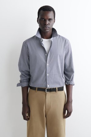 COS Männer Klassisches Baumwollhemd in Blau