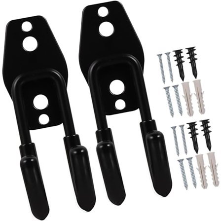 Raskaan sarjan puutarhaletkun koukut, musta metallinen seinäkiinnike puutarhaletkun aitahenkari säilytystelineeseen