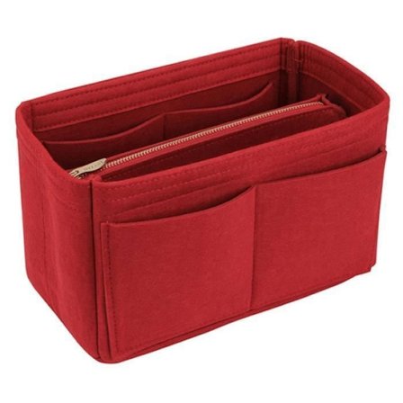 Håndveskeorganisator - Ikke spesifisert - Rød - 13 lommer - Veske med glidelås - Filt