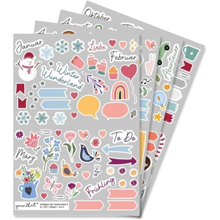 Klistremerkesett sesonger I 229 klistremerker I DIY scrapbooking klistremerkepakke for å designe Scrapbook Säsong