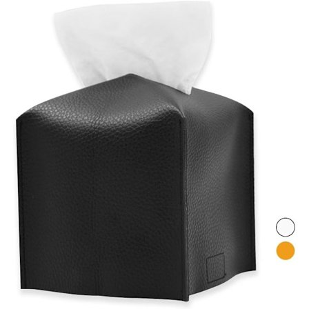 Servietboks, firkantet PU-læder servietholder, firkantet servietdispenser - 1 stk. Sort