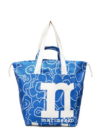 Marimekko Mono City Tote Piirto Unikko - Blue - ONE SIZE