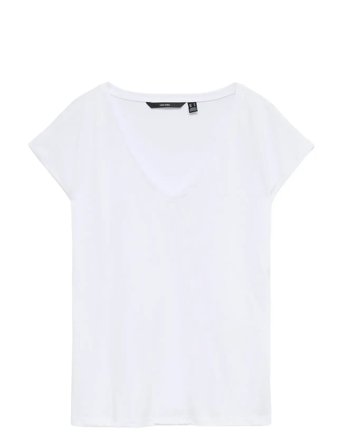 Vmfilli Ss V-Neck Tee Noos White Vero Moda