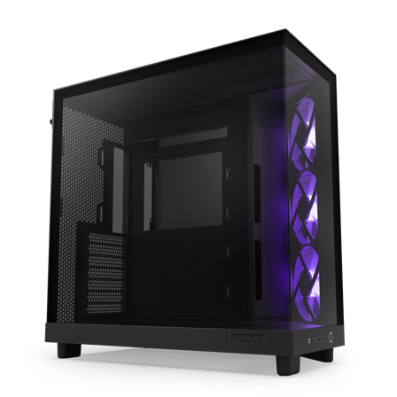 NZXT H6 Flow RGB - svart Compact Dual-Chamber Mid-Tower Airflow Case with RGB Fans