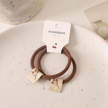 2 stk. Hårstrik Solid Farve Enkelhed Høj Elasticitet Armbånd Hestehale Holder Hår Tilbehør Til Brown
