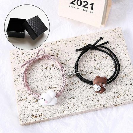 Armbånd Krammebjørn Slikkepind Jern Sød Tegneserie Kærlighed Par Lille Elastik Til At Sende Kæreste