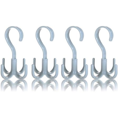 Roterende veskehenger slipshenger, 4 plastveskehengerhengere for belter, slips, vesker og skjerf blå