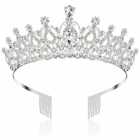 Krystal tiarakrone med rhinstenskam til brudebryllupsprinsessefest fødselsdagskrone