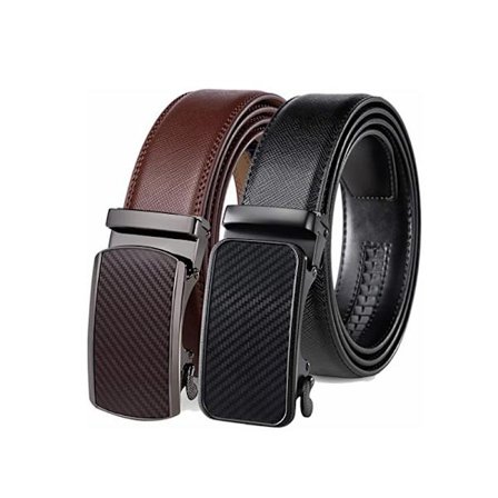 Belter for menn, skinnbelte med klikkspenne, 2-pakning