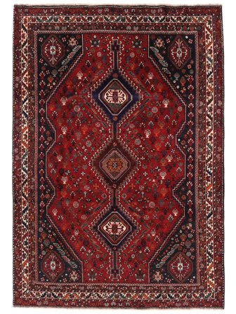 Ghashghai Teppich Handgeknüpft 209X300 Schwarz/Dunkelrot Persien