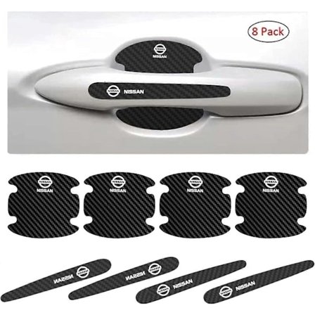 Universal Carbon Fiber Bil Dørhåndtag Maling Ridsebeskyttelse Klistermærke Kompatibel med Nissan Bil Logo Auto Dør - Perfekt