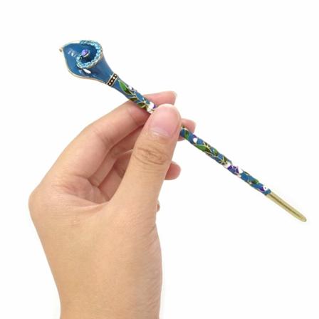 Sininen Vintage Hiussauva Hiustukki Hiussolki Perinteiset Hiusasusteet Huivi Hiustappi Koristeellinen Hiustappi