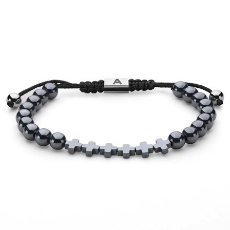 Sanatio Hematite Cross Bracelet for Men - Beaded bracelets