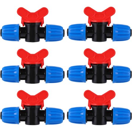 6 st 1/2 tums droppbevattningsrör omkopplingsventil, 1/2 tums droppbevattningsavstängningsventil droppbevattningskopplingar bevattningsventil för 