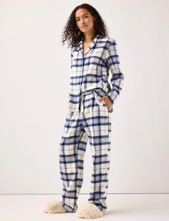 Lindex Pyjamasbukse I Flanell - Blue - L