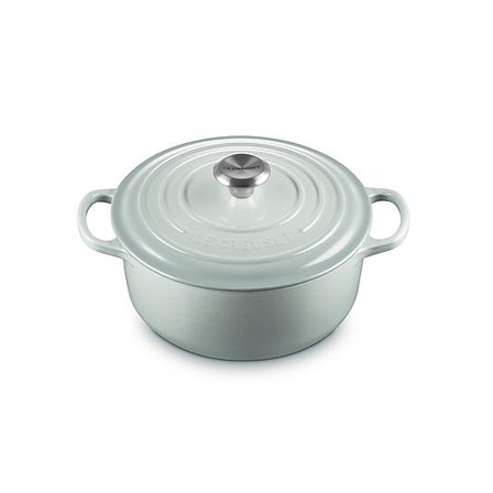 LE CREUSET Signature støpejern rund gryte 20cm Sea Salt