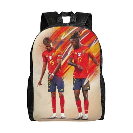 2024 Euro New Star Lamine Yamal Cross Town Rygsæk - Skole Børn Piger Drenge Mænd Kvinder Rejse Tur Sport Arbejde Taske med Vandflaske Lomme