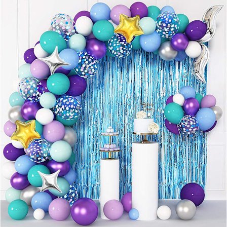 Merenneito-ilmapalloketju merenneito-juhlat, 12'' 10'' 5