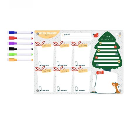 Magnetisk kalender för kylskåp Veckoplanerare Magnetisk kalender Whiteboard Att göra-lista Tavla för inköpslista för matvaror för kylskåp