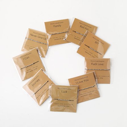 9 Olika Morse-kod Alfanumeriska Pararmband Morse-kod B