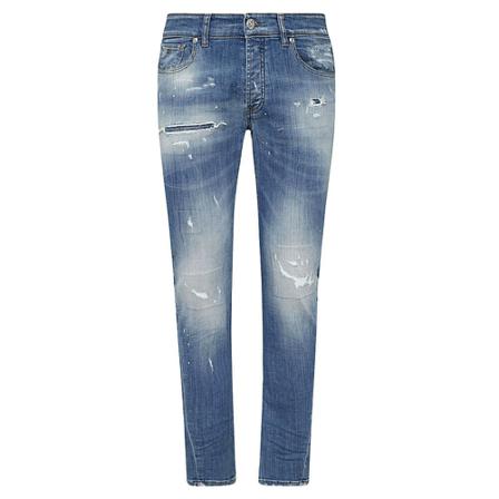John Richmond, Slim-fit Jeans Niebieski, Mężczyzna, Rozmiar: W34